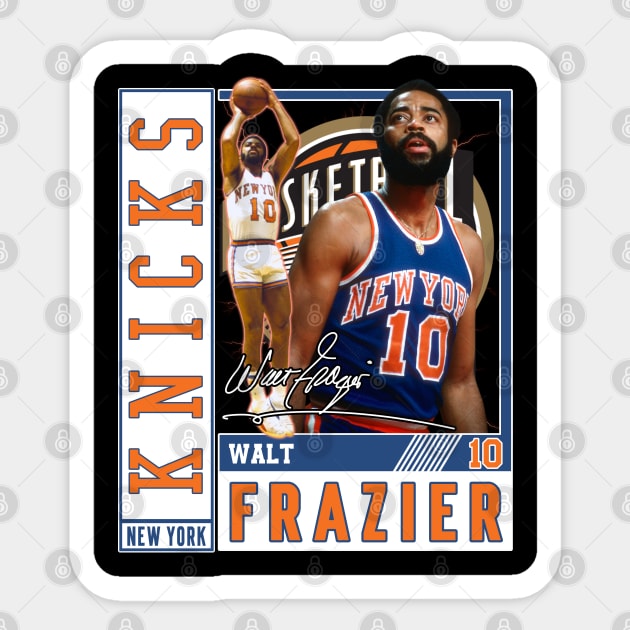 Walt Frazier The Clyde Basketball Legend Signature Vintage Retro 80s 90s Bootleg Rap Style Sticker by CarDE